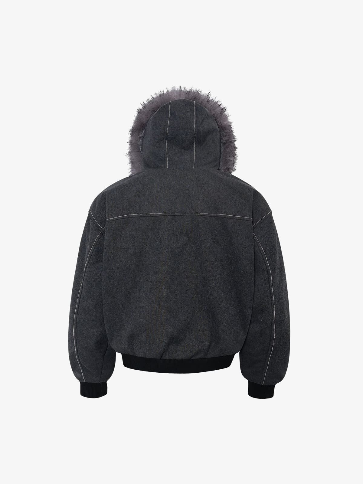 Winter Bomber Jacket with Detachable Faux Fur Hood - Perfect for Cold Weather 