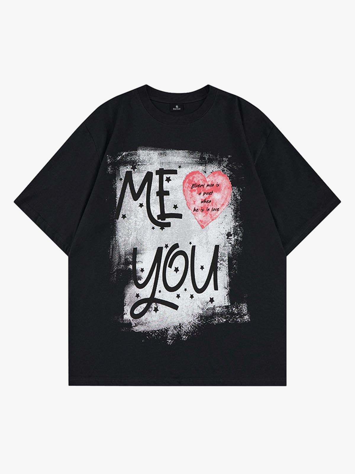 Cotton ME YOU Graphic Print Oversized T-Shirt for Men and Women 