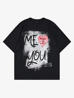 Cotton ME YOU Graphic Print Oversized T-Shirt for Men and Women 