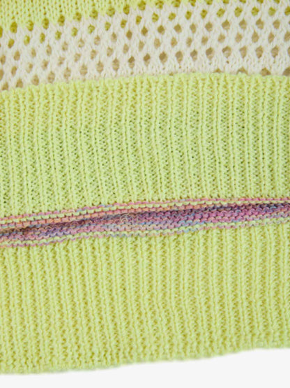 Knitted Striped Polo Shirt for Kids with Colorful Horizontal Patterns and Breathable Design 