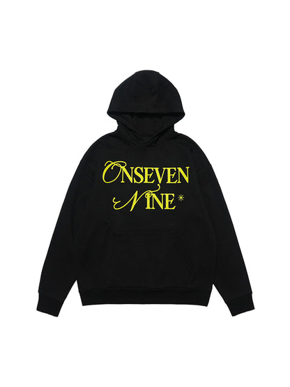 Basic Letter Print Fleece Hoodie 