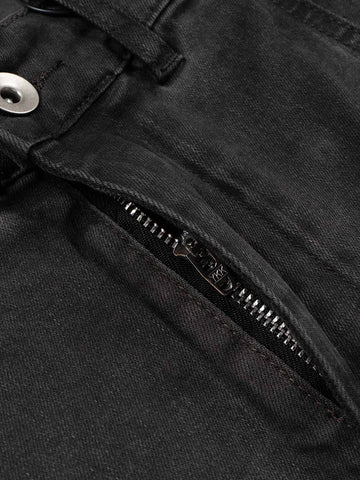 Scorpion-Embossed Multi-Pocket Distressed Cargo Jeans