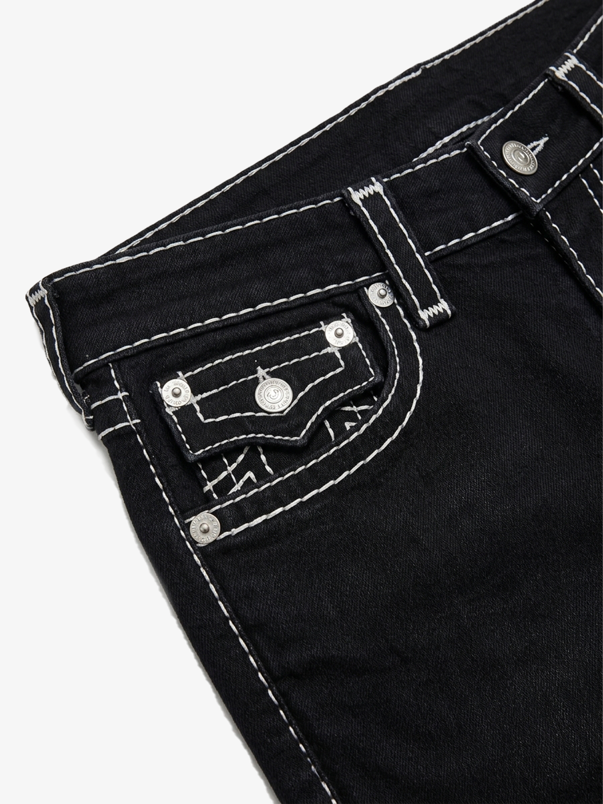 Contrast Stitch Straight Jeans