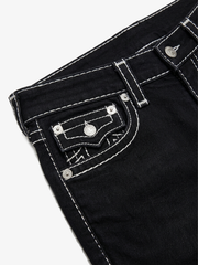 Contrast Stitch Straight Jeans