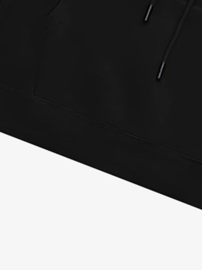 SPMD Letter Design Print Fleece Hooded Sweatshirt 