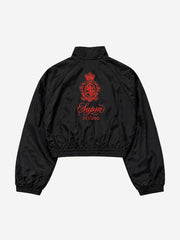 Embroidered Cropped Windbreaker Jacket & Relaxed Pants Set