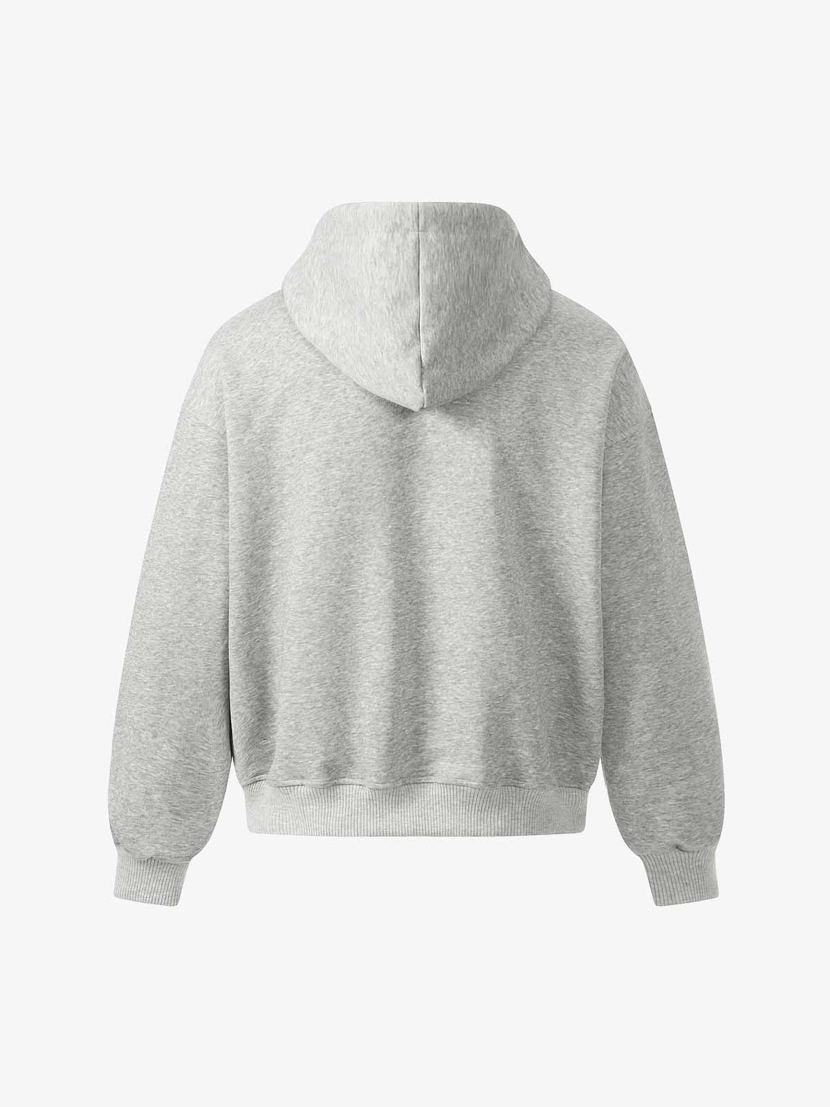 Rivet Detail Fleece Zip Up Hoodie