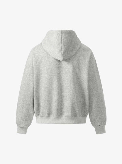 Rivet Detail Fleece Zip Up Hoodie
