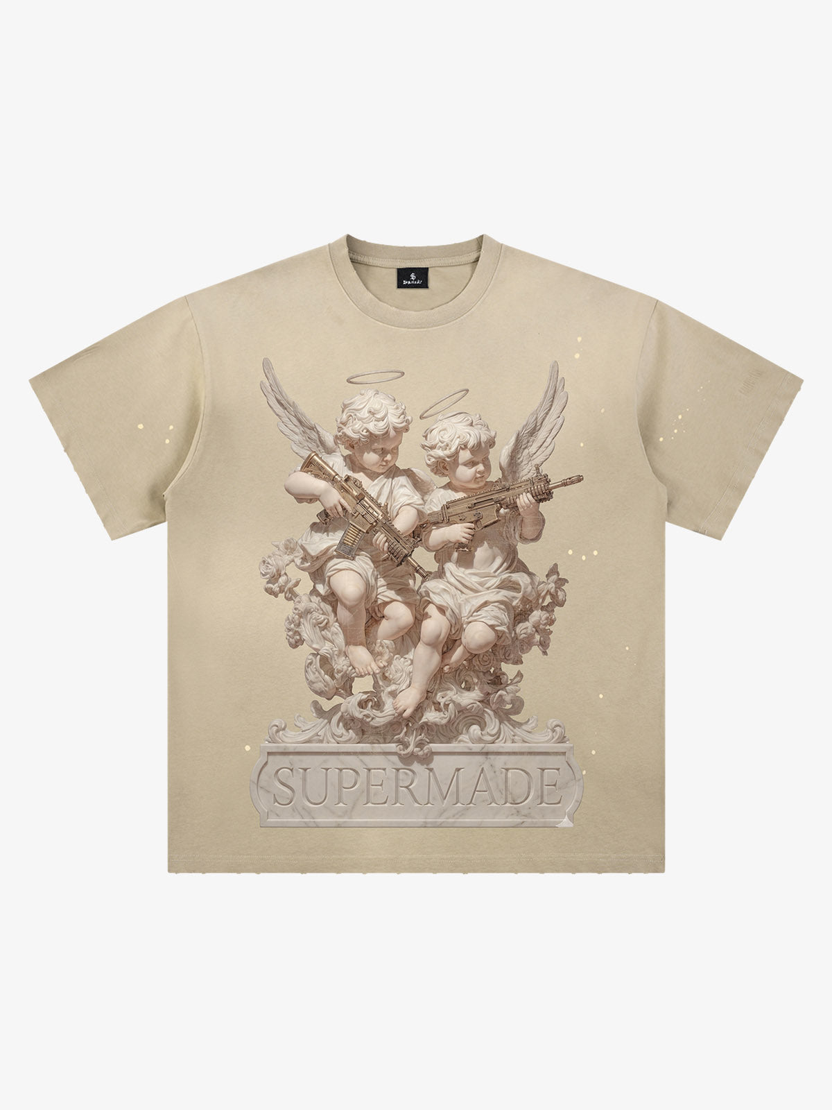 Angel Gun Graphic Distressed Tee