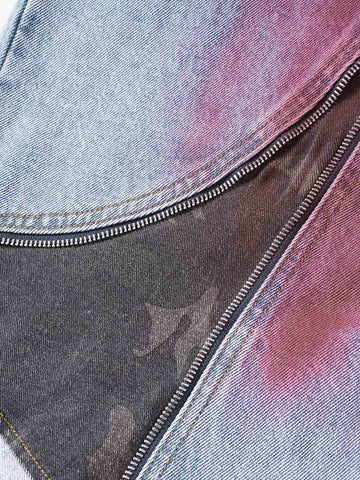 Rusty Wash Camo Patchwork Denim Shirt & Shorts Set