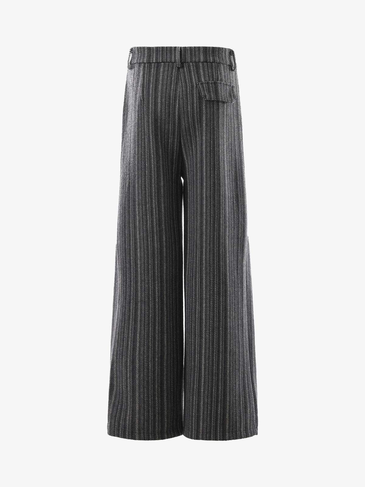 Deep-Pleat Striped Wide-Leg Trousers