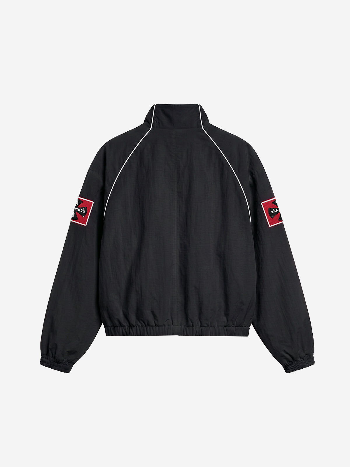 Color Block Embroidered Piped Racing Jacket
