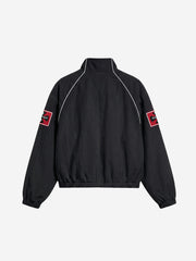 Color Block Embroidered Piped Racing Jacket