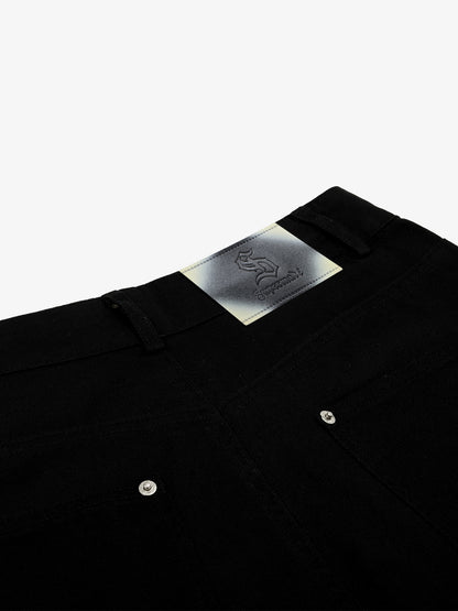 Cotton Blend Wide Leg Pants with Rhinestone Embellishment 