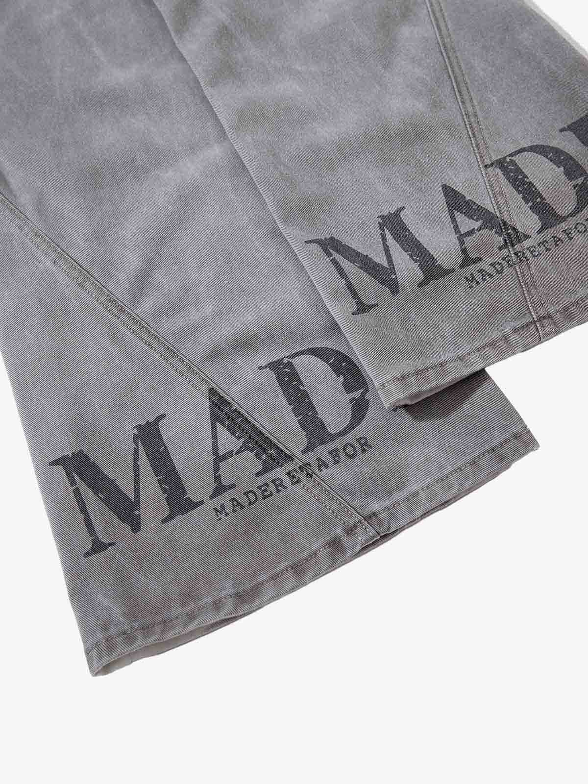 Distressed Washed Graphic Baggy Stacked Pants 