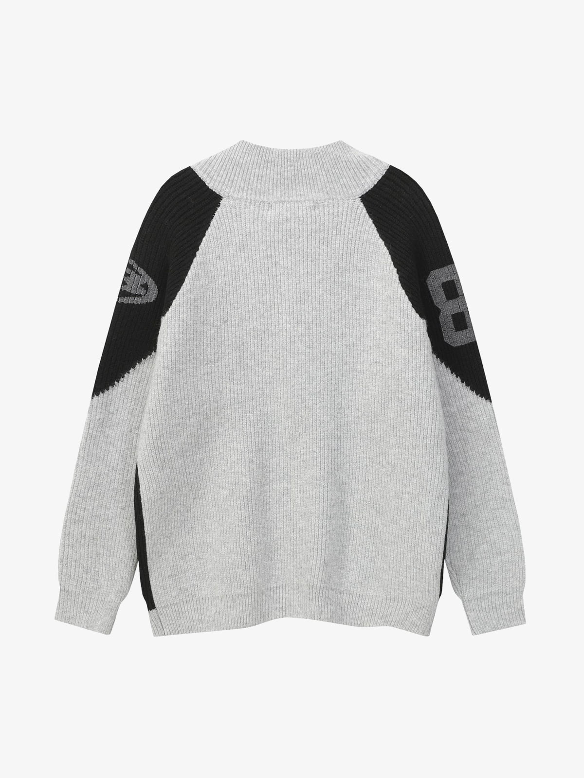 Stylish Contrast Panel Zip-Up Sweater for Casual and Sporty Looks 
