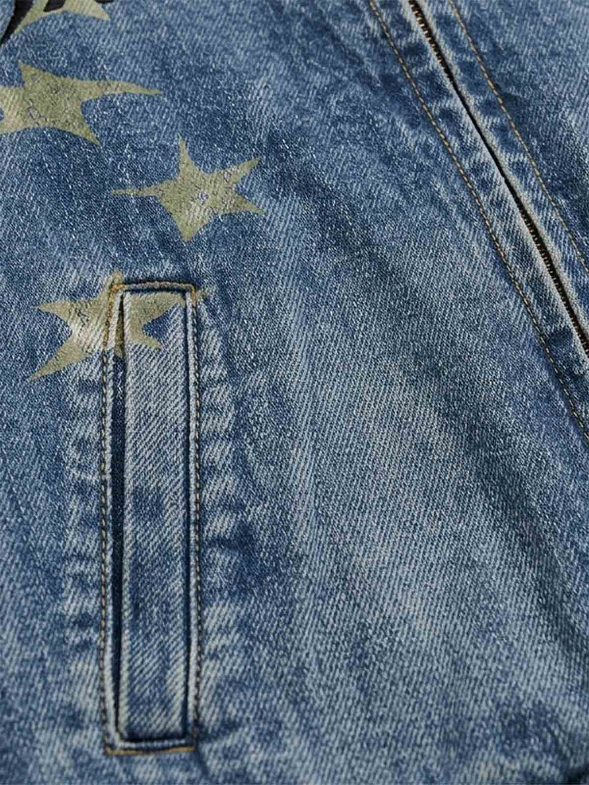 Anchor Club Star Graphic Washed Denim Jacket