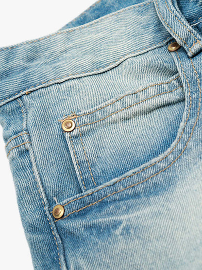 Vintage Raw Edge Cropped Jeans 