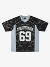 Camo Patchwork Mesh Jersey Sleeve T-Shirt