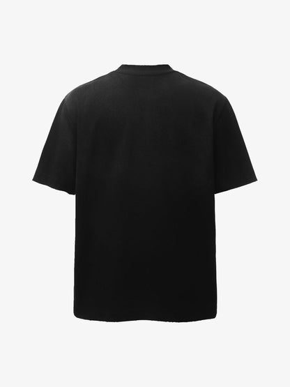 Distressed Appliqué Mud-Wash T-Shirt 