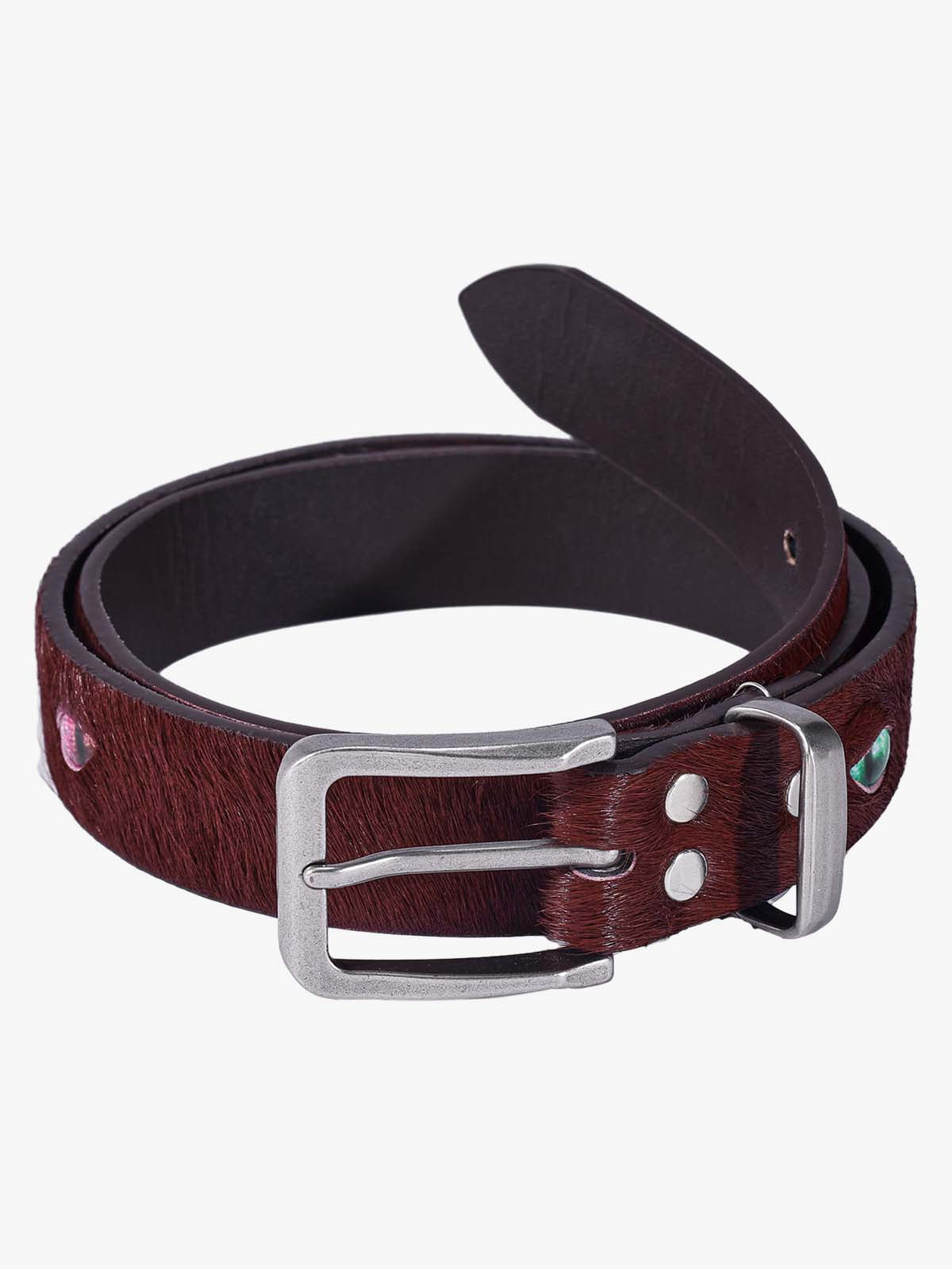 Studded Leather Belt with Eyelet Detail - Stylish and Versatile Accessory for Modern Fashion 