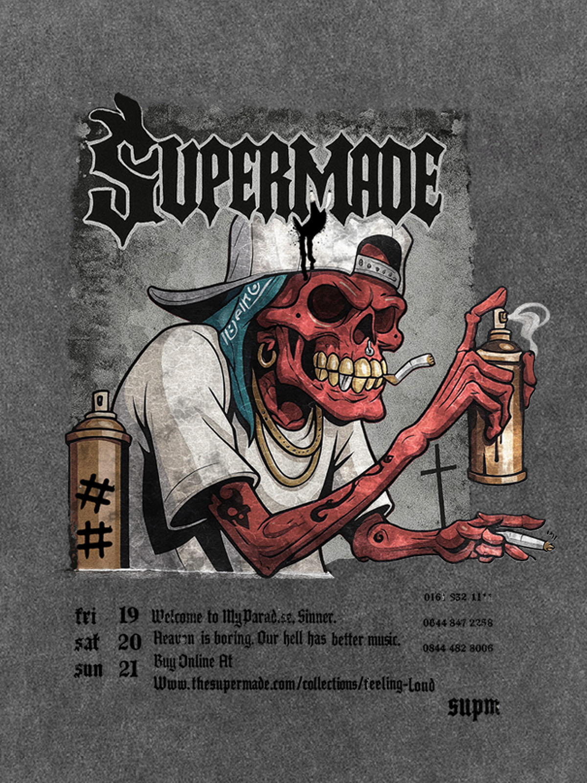 Graphic Tee with Bold Skull Design for Men 