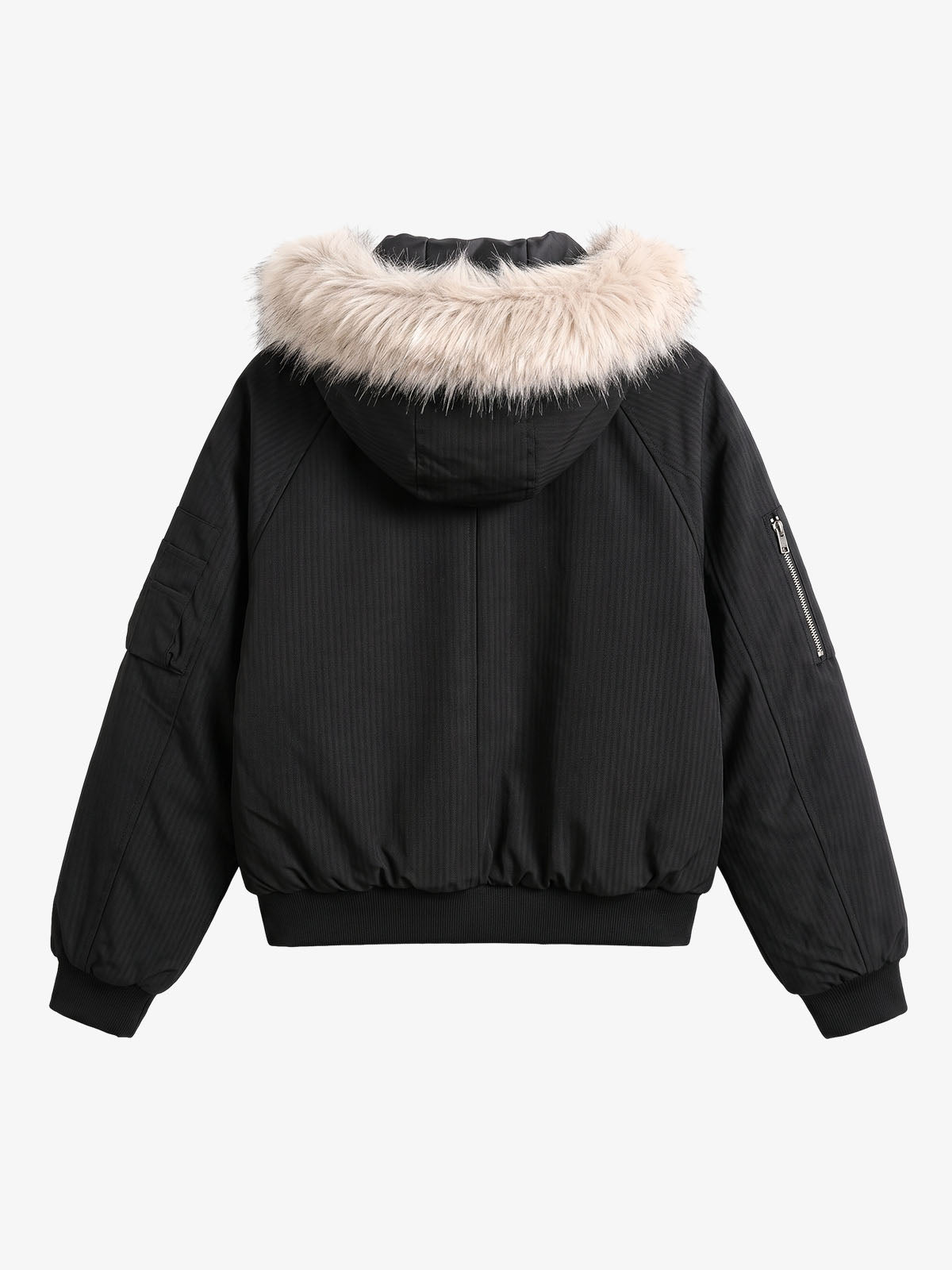 Fur-Collar Hooded Padded Jacket