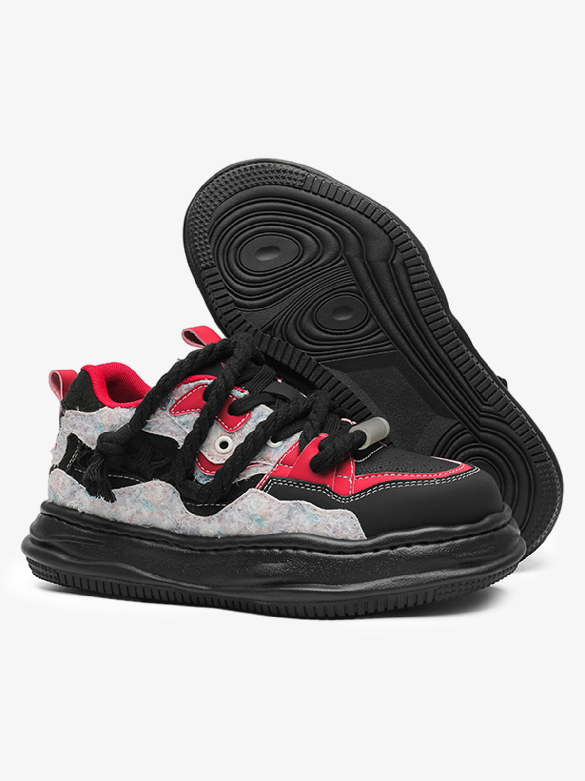 7CM Height-Enhancing Sneakers with Fluid Lines and Granular Outsole 