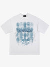 THE SUPERMADE Dark Grid Skull Graphic T-Shirt with Neon Drip Design 