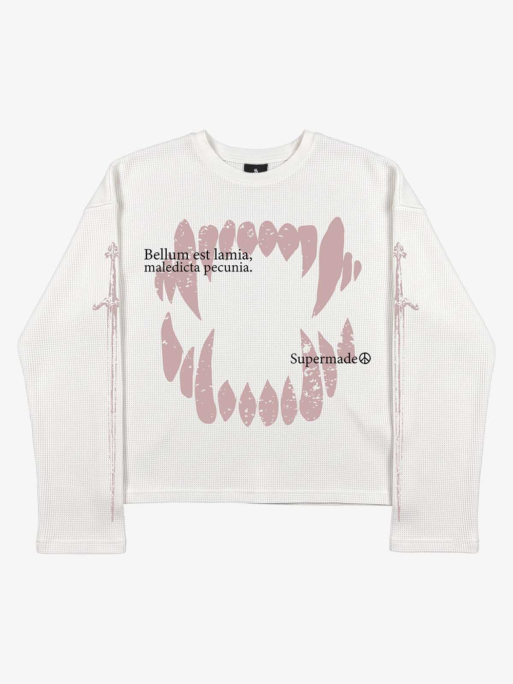 Fangs Graphic Waffle Boxy Long Sleeve Top