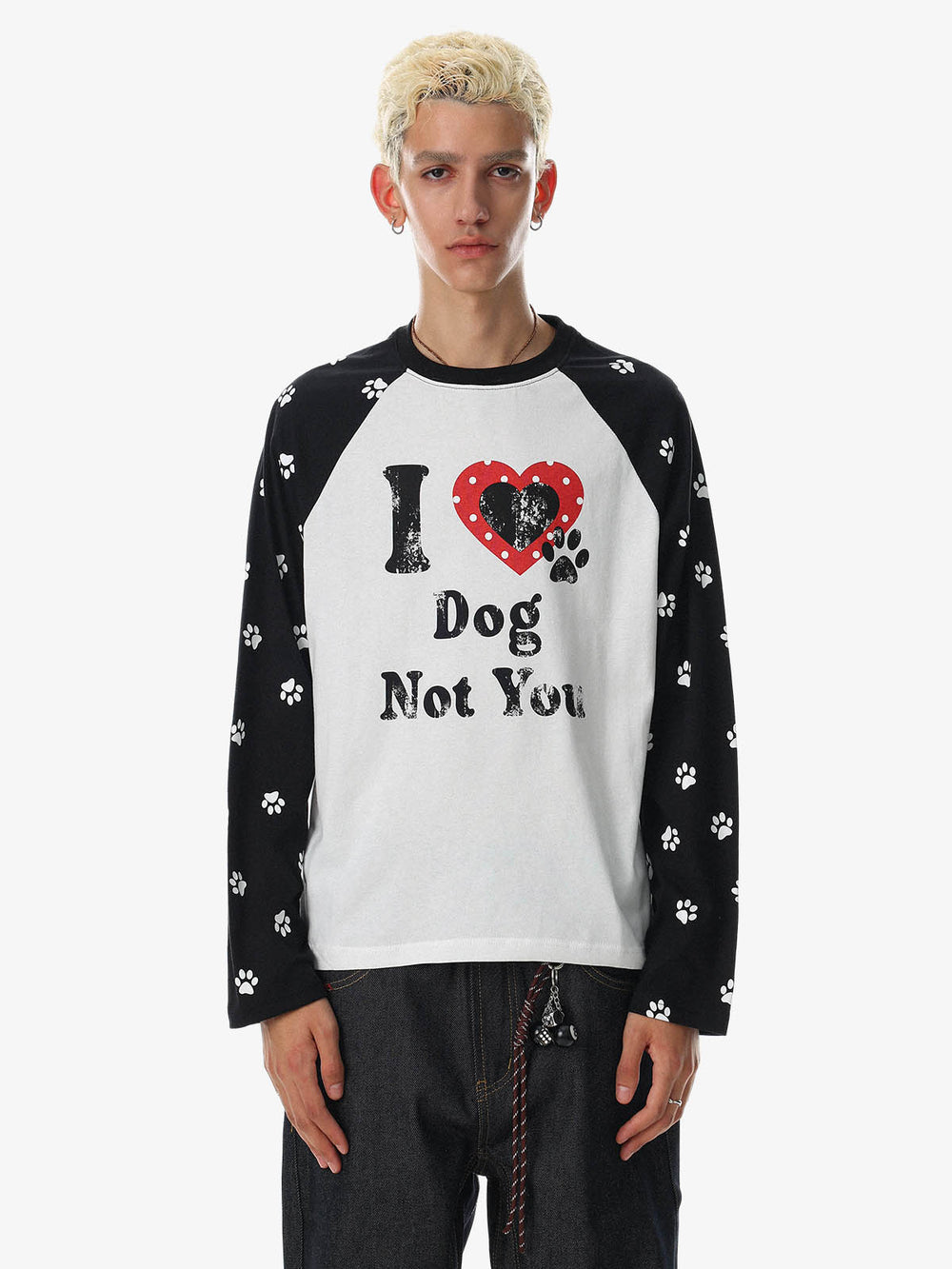 Raglan-Langarmshirt mit Slogan