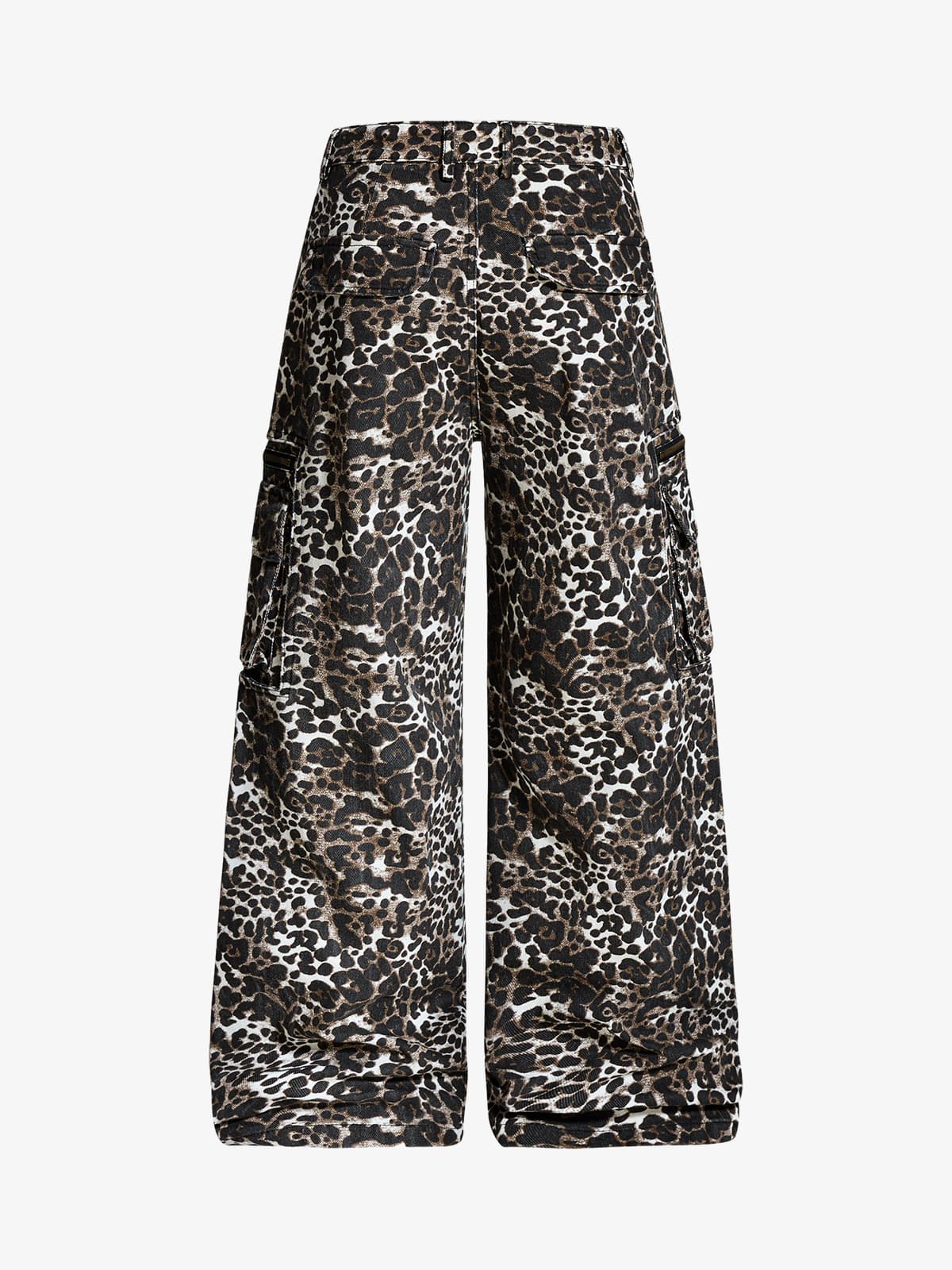 Leopard Print Cargo Wide Leg Pants 