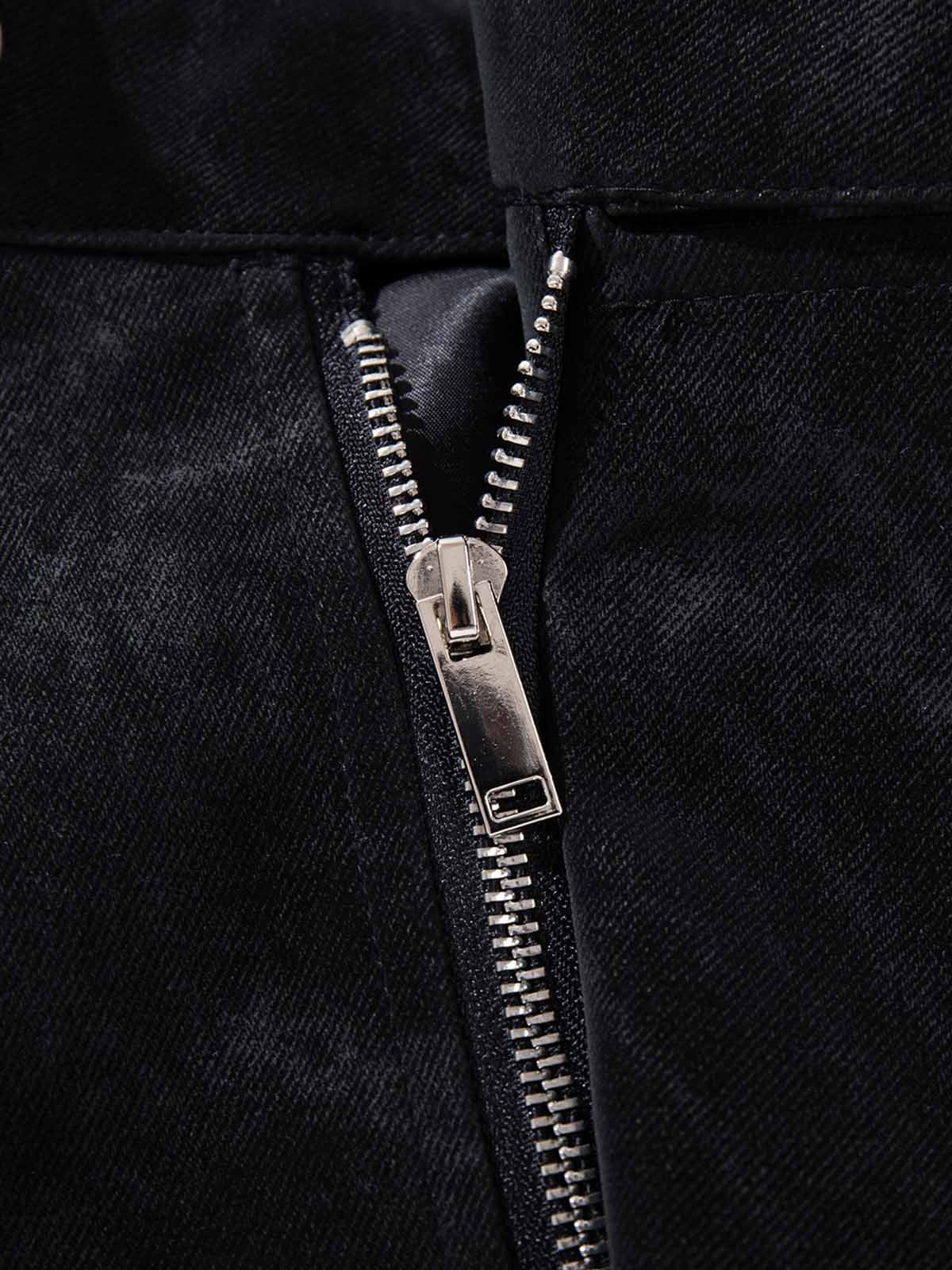 Street-style Distressed Double-breasted Multi-button Jacket