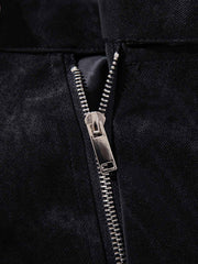 Street-style Distressed Double-breasted Multi-button Jacket