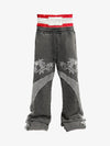 Washed Dragon Embroidered Panel Sweatpants