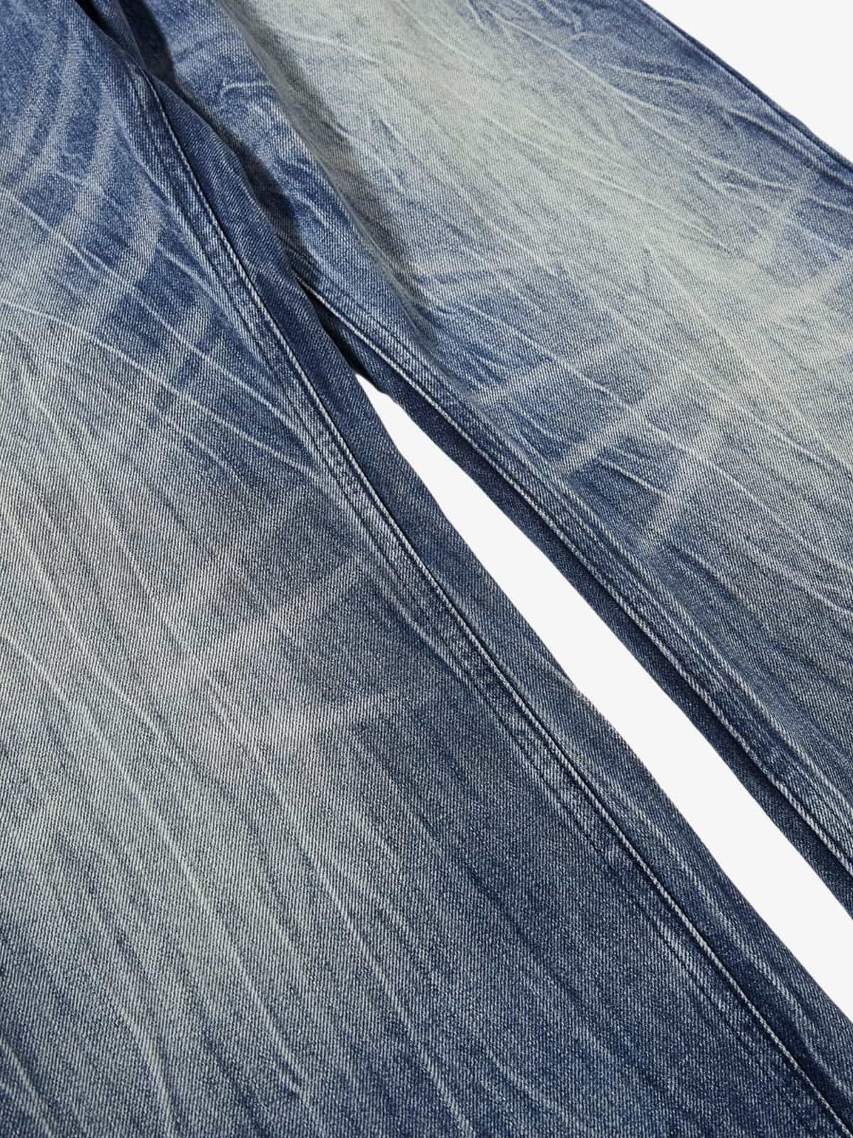 Denim Wide Leg Jeans with Faded Wash and Relaxed Fit 