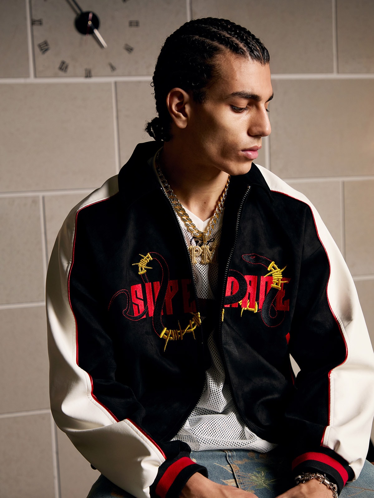 Original Embroidered Jersey Bomber Jacket - 2346