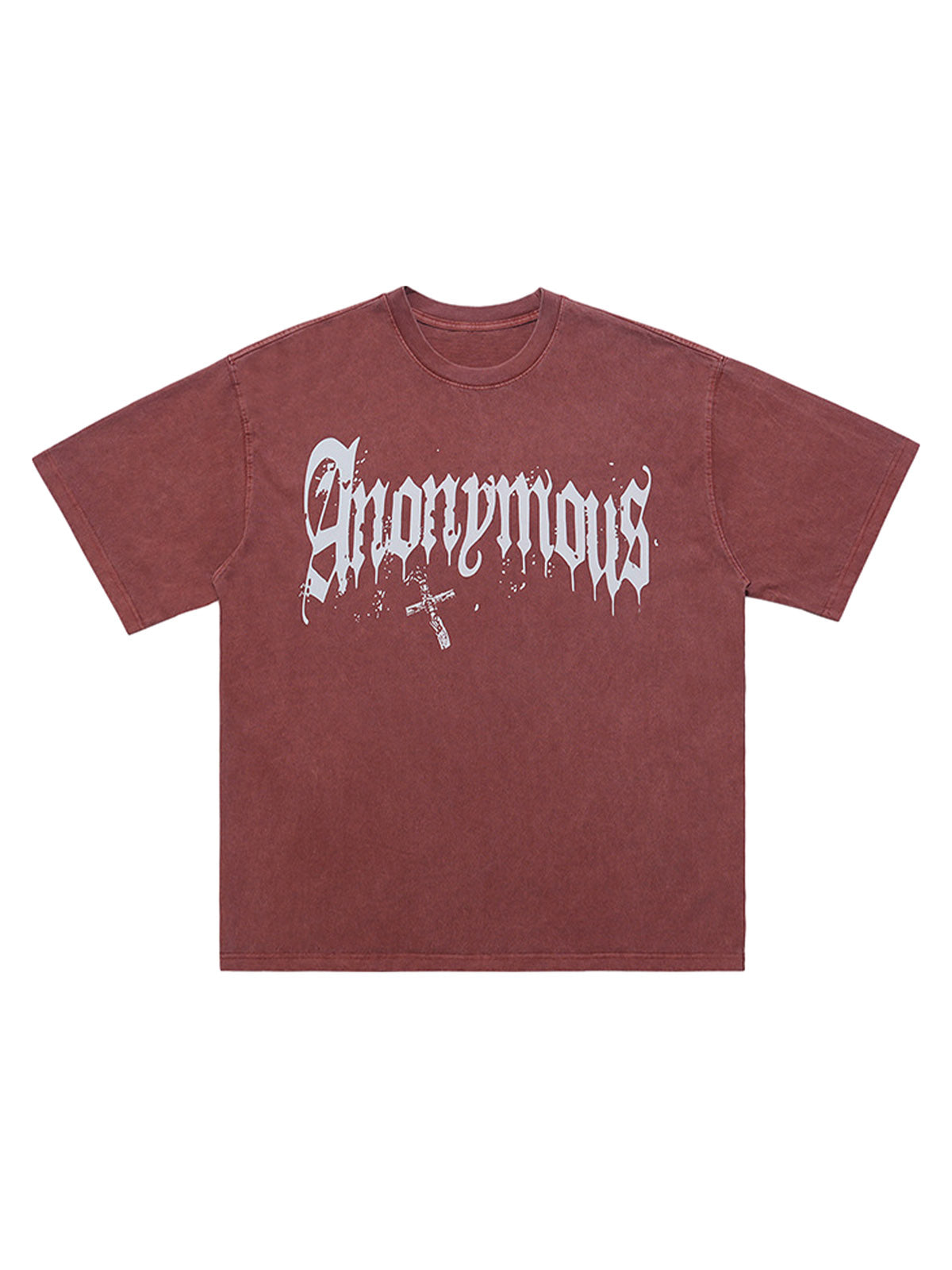 Thesupermade American Street Heavy Washed Distressed Gothic Cross T-shirt 