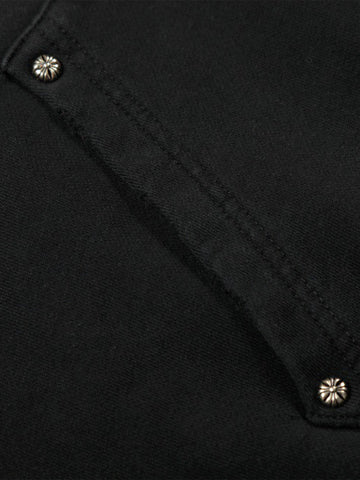 Distressed "23" Patch Zip Up Hoodie 