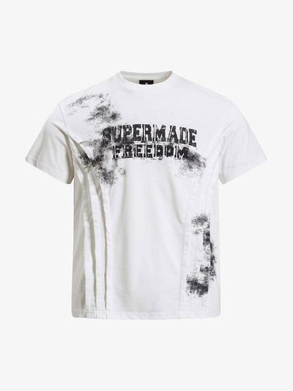 Supermade Deconstructed Pleated Freedom T-Shirt 