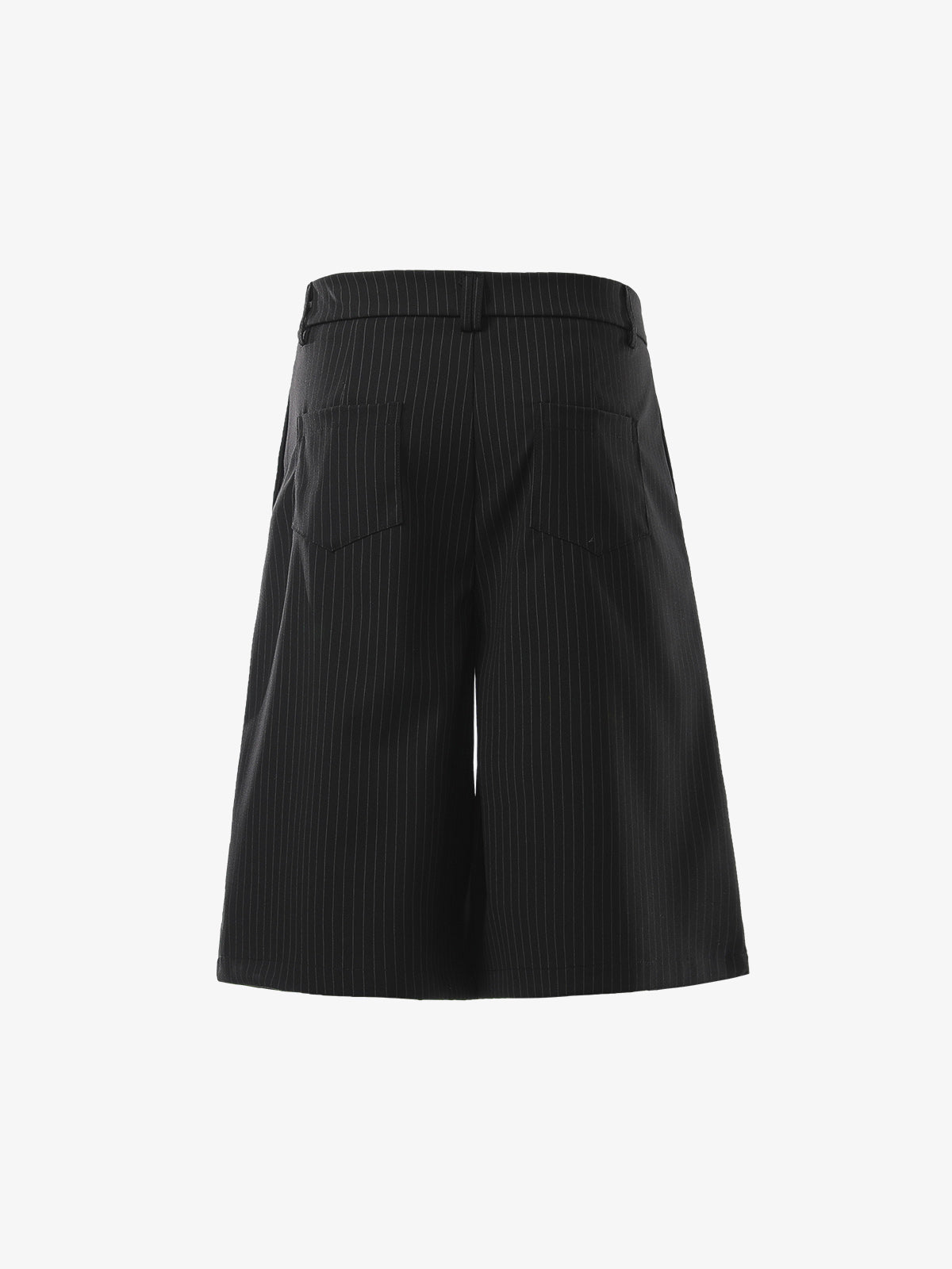 Pinstripe Double-Breasted Pleated Shorts 