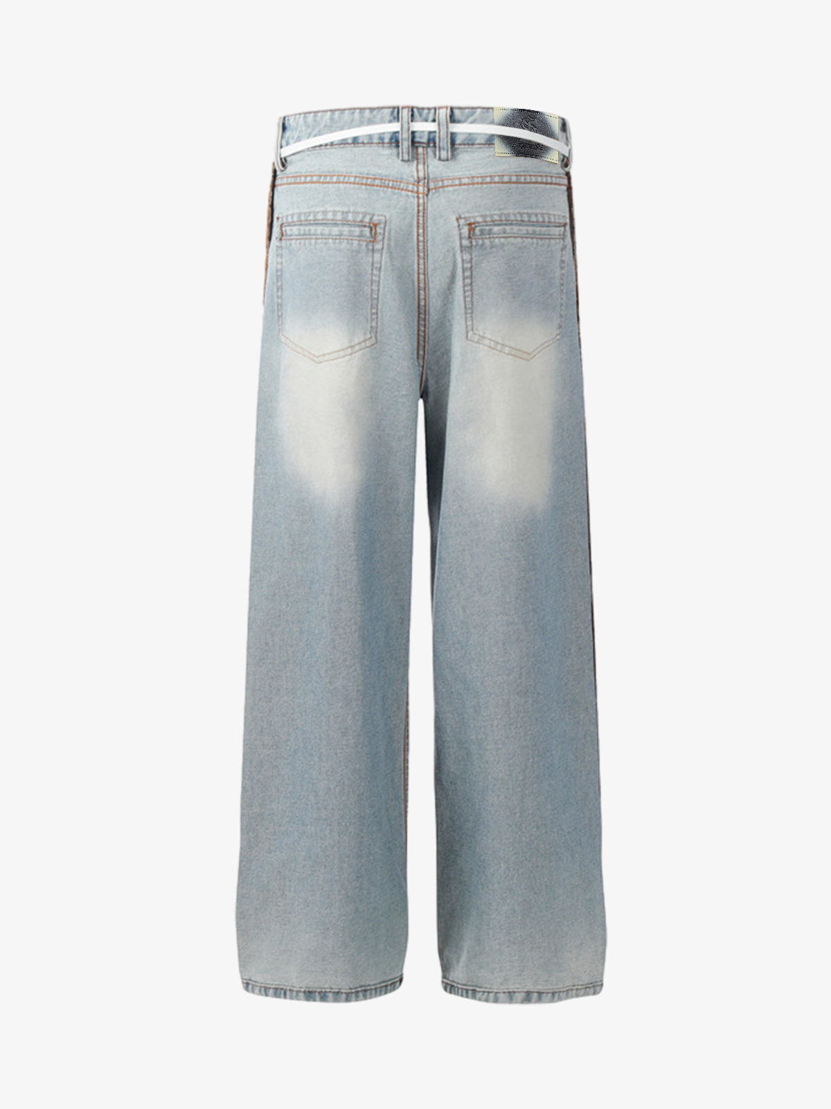 Inside-Out Construction Exposed Seam Wide-Leg Jeans