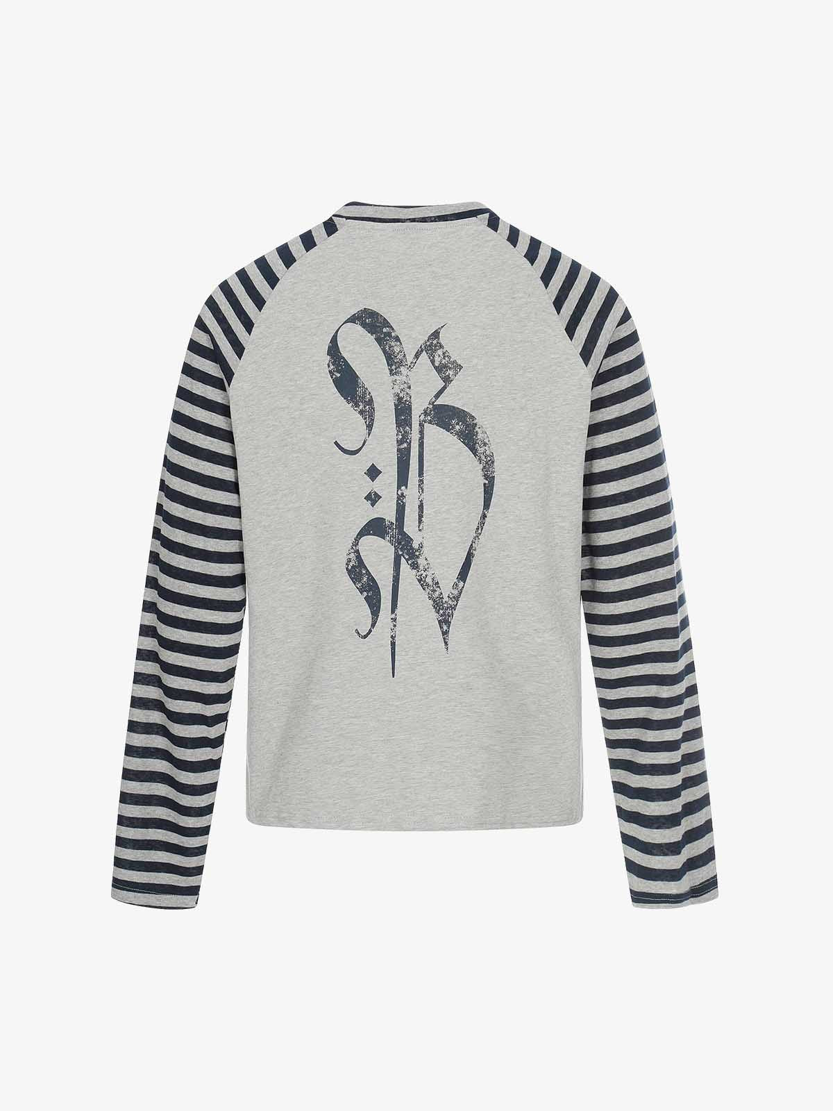 Cross Graphic Stripe Raglan Long Sleeve T-Shirt