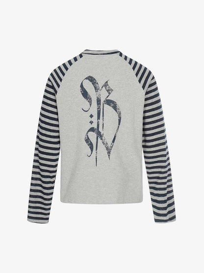Cross Graphic Stripe Raglan Long Sleeve T-Shirt