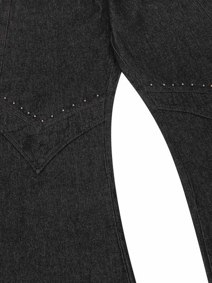 Deconstructed Rivet Scimitar Jeans 