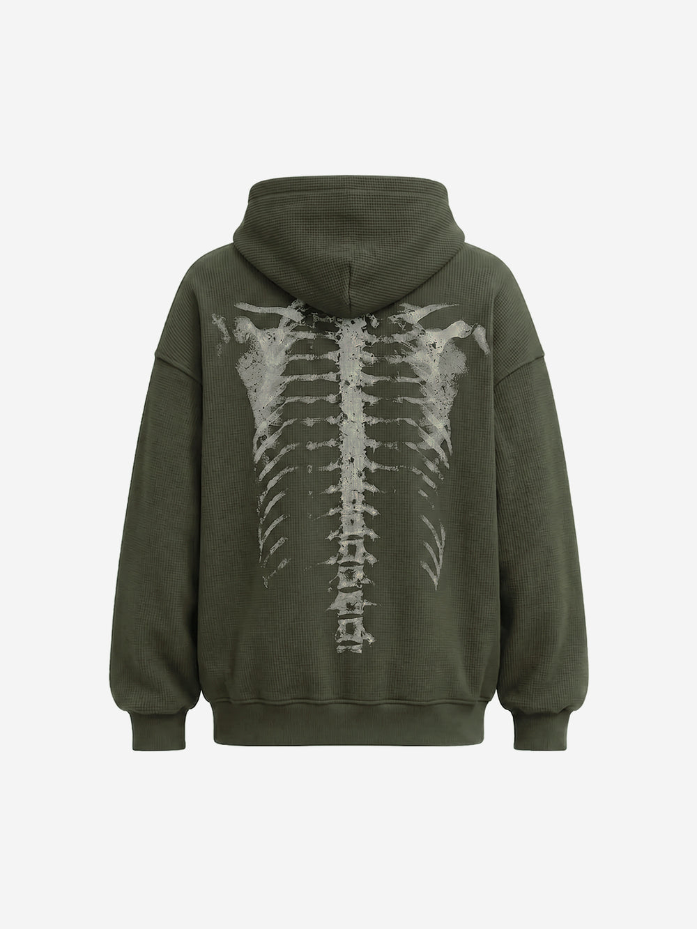 Skeleton Bone Graphic Distressed Hoodie