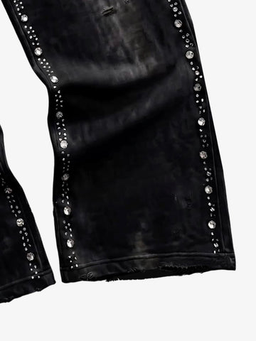 Distressed Rhinestone Sweatpants