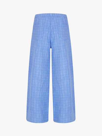 Pleated Plaid Drawstring Pants