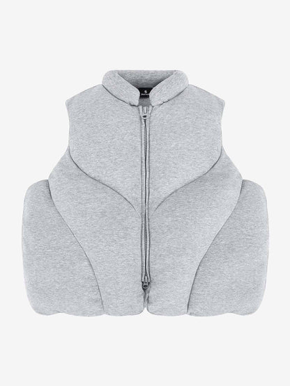 3D Bubble Curve Padded Zip Vest 