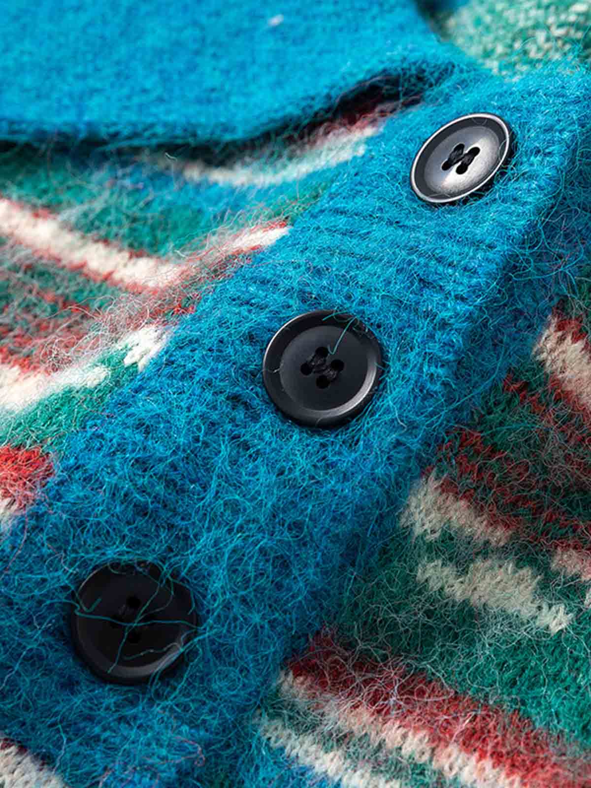 Vintage Striped Jacquard Polo Knit Sweater 